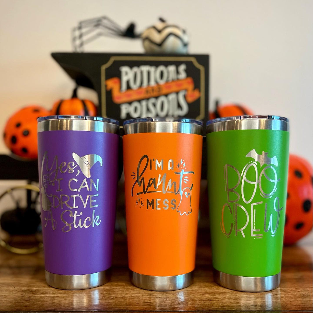 Custom "Boo Crew" Halloween Tumblers | 20oz Burnin' Love Laser Engraving Personalized & Durable