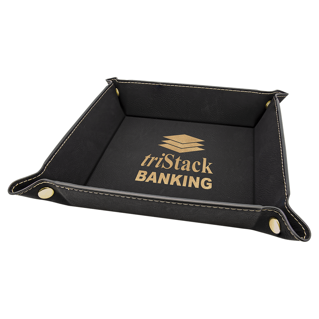 Personalized, Engraved Leatherette Valet Tray (6"x6")