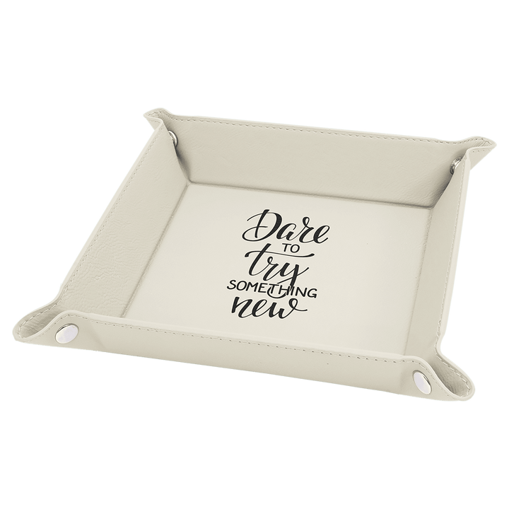 Personalized, Engraved Leatherette Valet Tray (6"x6")