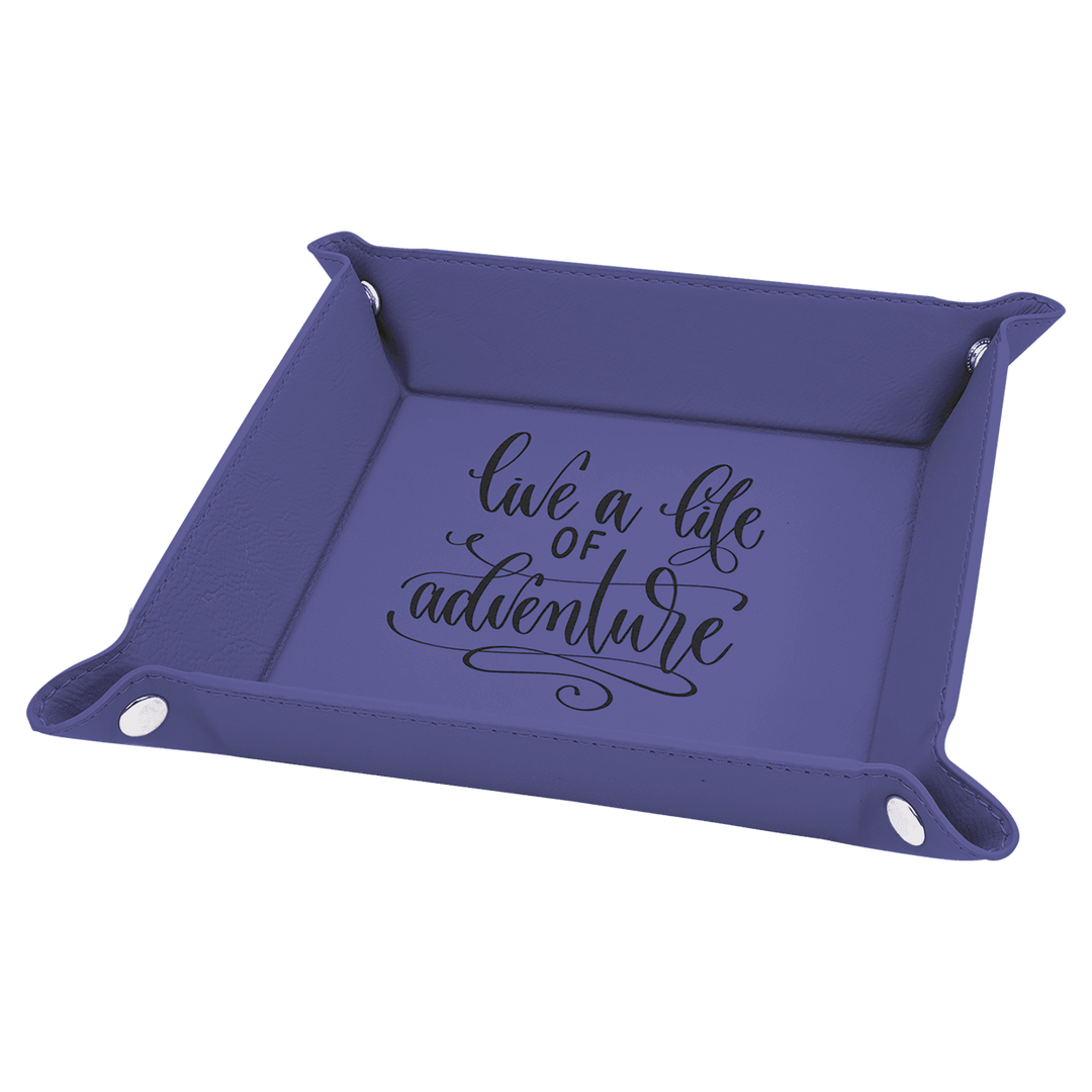 Personalized, Engraved Leatherette Valet Tray (6"x6")