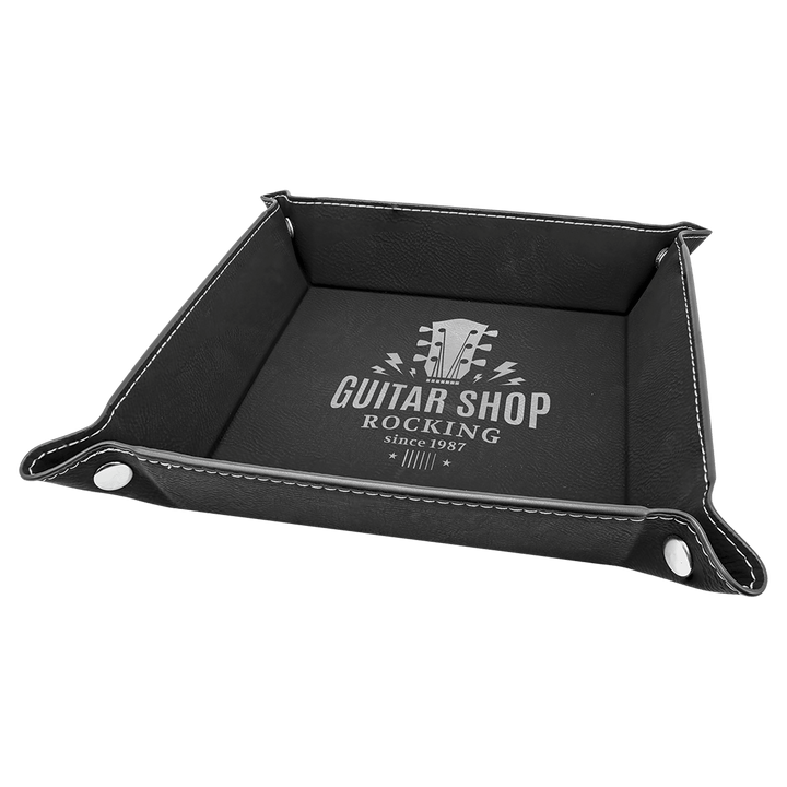 Personalized, Engraved Leatherette Valet Tray (6"x6")