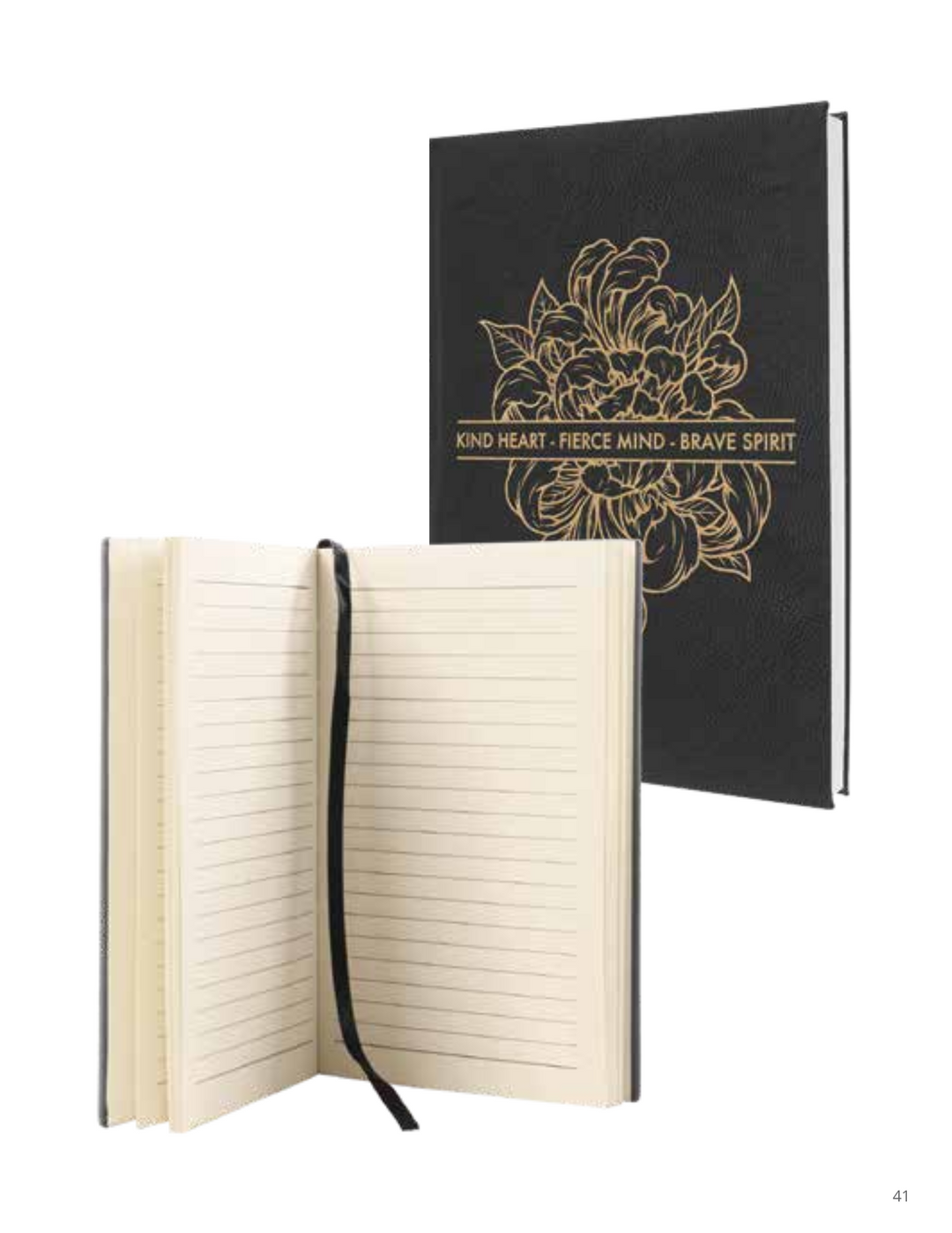 Custom Engraved Leatherette Journal with Lined Paper